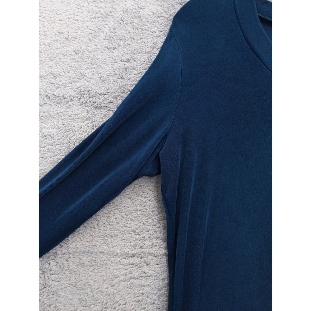 Citiknit Slinky Set V-Neck Long Sleeve Relaxed Fit Teal Sz S Travel Knit - Picture 6 of 10